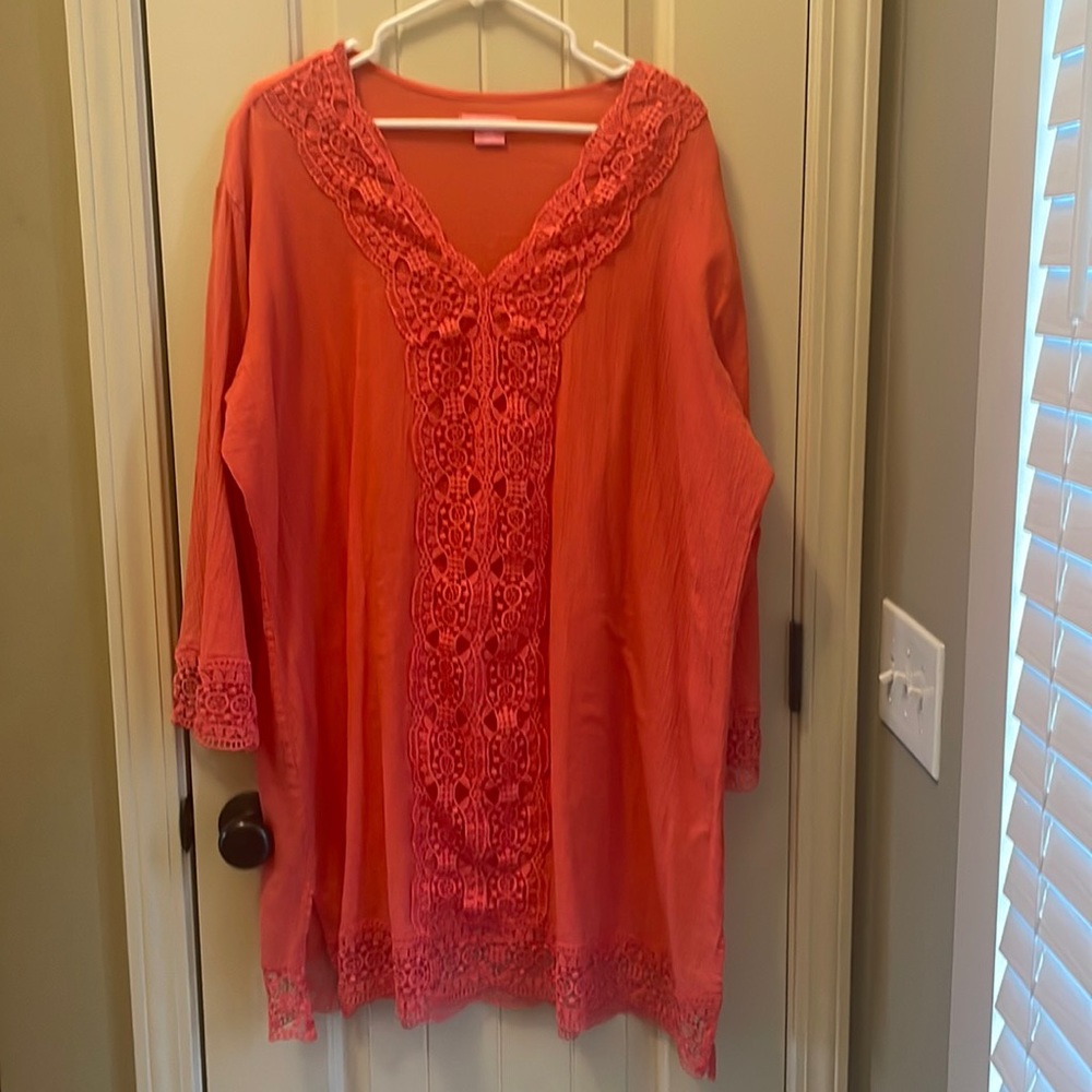 XXL Women’s coral swimsuit cover-up
